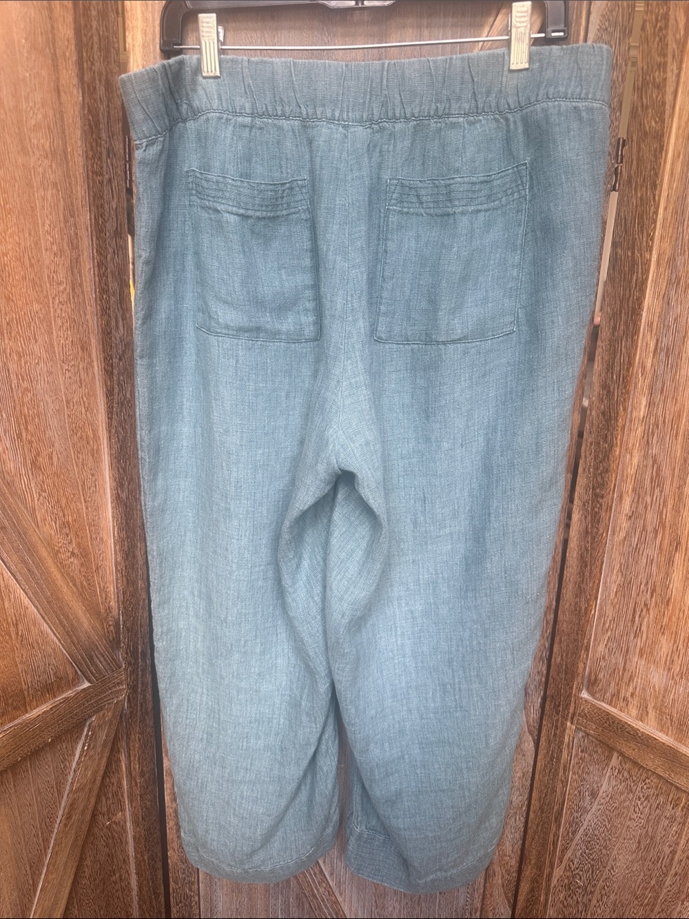 PureJill Linen Women's Wide-Leg Pants in Teal - Picture 5 of 12